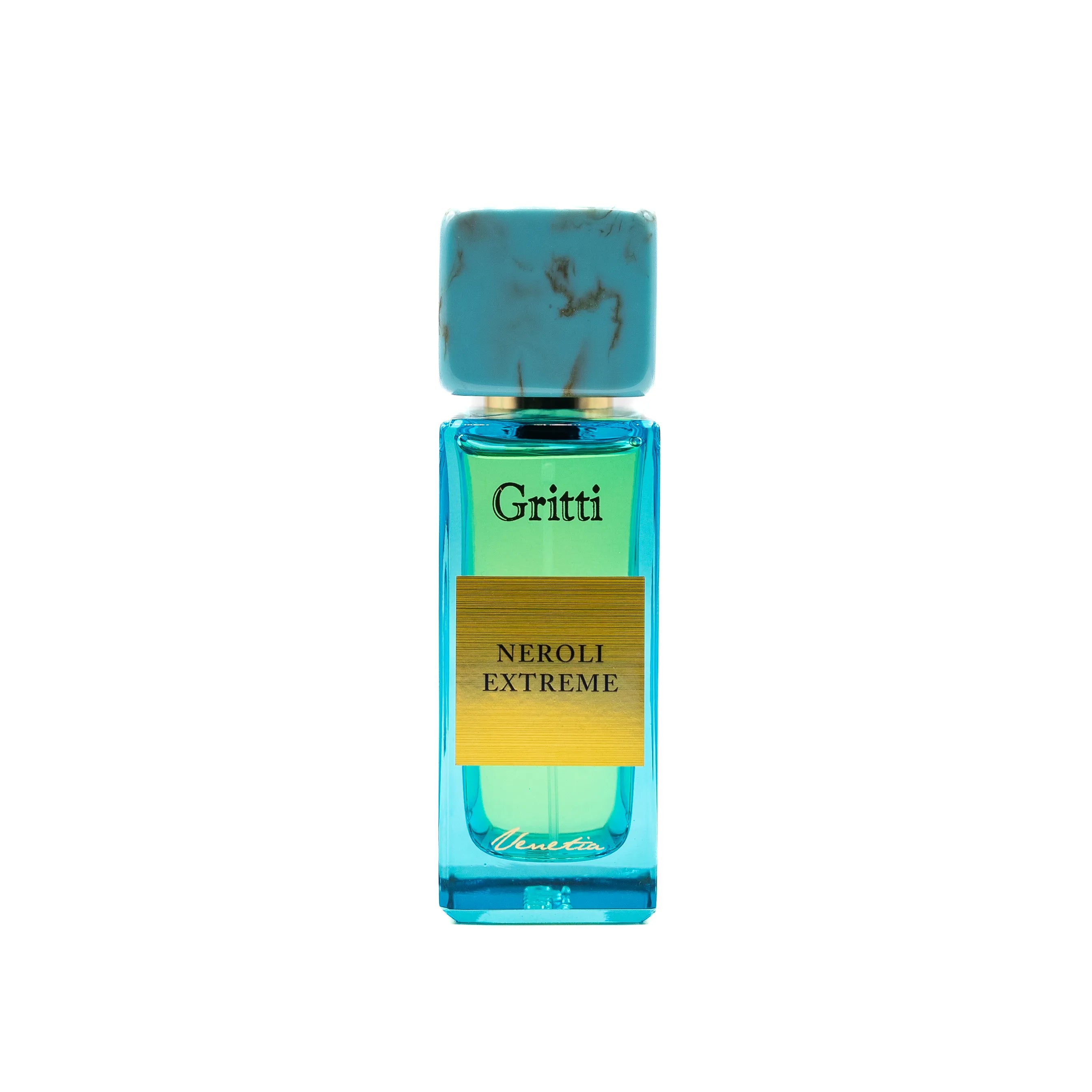 Blue Gritti Neroli Extreme perfume bottle on a white background